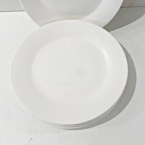 Set of 4 Salad Plates 7" White Round Unbranded - Picture 2 of 6
